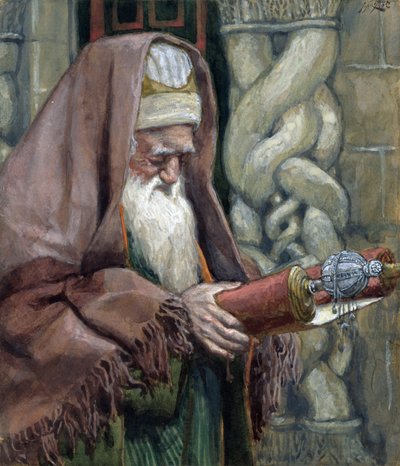 Symeon, ilustracja do Życia Chrystusa, ok. 1886-94 (toaleta i gwasz na tekturze) autorstwa James Jacques Joseph Tissot