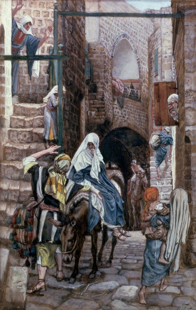 Św. Józef szuka zakwaterowania w Betlejem, ilustracja do Życia Chrystusa, ok. 1886-94 autorstwa James Jacques Joseph Tissot