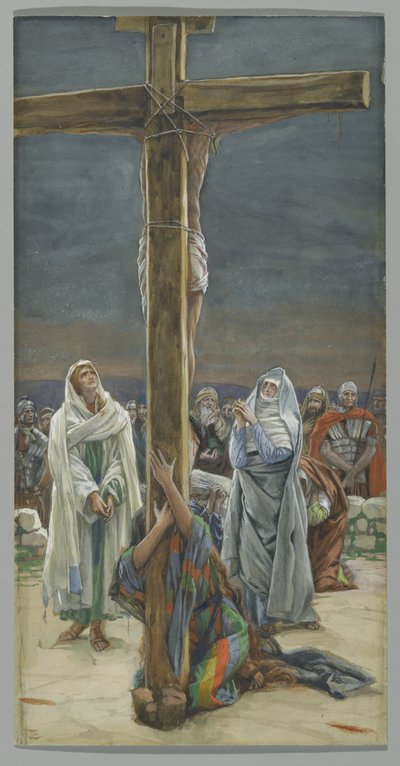 Stabat Mater. Niewiasto oto syn twój, ilustracja do życia Chrystusa, ok. 1884-96 (toaleta i gwasz na tekturze) autorstwa James Jacques Joseph Tissot