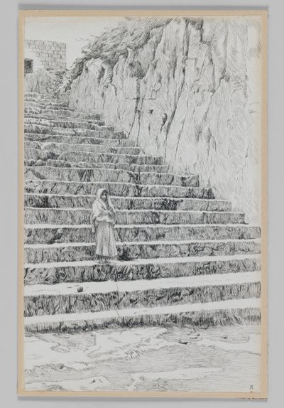 Schody prowadzące do Grobów Proroków, ilustracja z Życia naszego Pana Jezusa Chrystusa autorstwa James Jacques Joseph Tissot