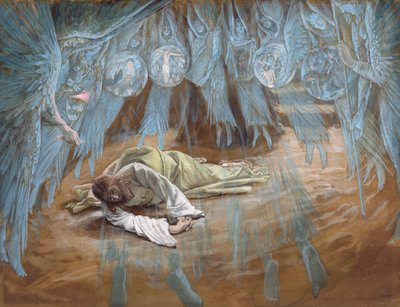 Agonia w ogrodzie, ilustracja do Życia Chrystusa, ok. 1886-94 (toaleta i gwasz na tekturze) autorstwa James Jacques Joseph Tissot