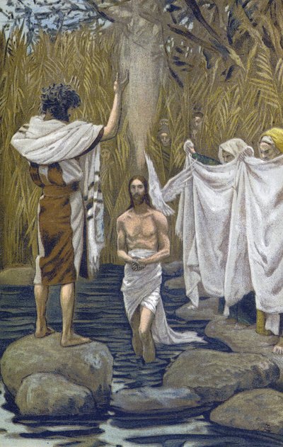 Chrzest Jezusa – Chrzest Jezusa – z „Życia naszego Pana Jezusa Chrystusa”” – 1899, James Tissot – Życie naszego Pana Jezusa Chrystusa, Jacques Joseph (Jacques Joseph) Tissot dit James Tissot (1836- 1902) autorstwa James Jacques Joseph Tissot