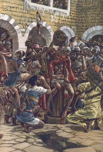 Korona cierniowa - z "Życia naszego Pana Jezusa Chrystusa" - 1899 James Tissot - La vie de notre seigneur Jesus Christ, Jacques Joseph (Jacques Joseph) Tissot dit James Tissot (1836-1902) autorstwa James Jacques Joseph Tissot