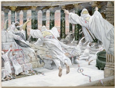 Zmarli pojawiają się w świątyni, ilustracja do Życia Chrystusa, ok. 1886-96 (gwasz na tekturze) autorstwa James Jacques Joseph Tissot