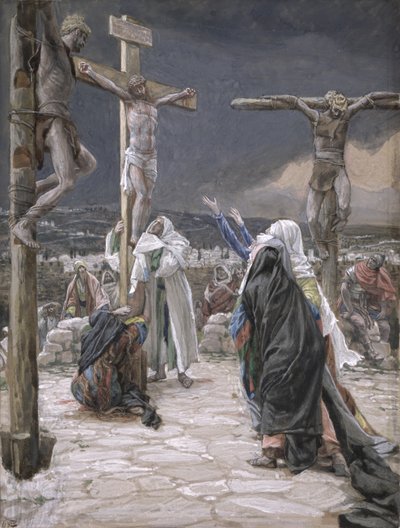 Śmierć Jezusa, ilustracja do Życia Chrystusa, ok. 1884-96 (toaleta i gwasz na tekturze) autorstwa James Jacques Joseph Tissot