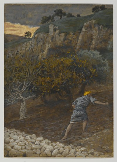 Wróg, który sieje, ilustracja z Życia naszego Pana Jezusa Chrystusa (wc nad grafitem na papierze) autorstwa James Jacques Joseph Tissot