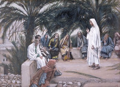 Pierwszy będzie ostatnim, ilustracja do Życia Chrystusa, ok. 1886-94 (toaleta i gwasz na tekturze) autorstwa James Jacques Joseph Tissot