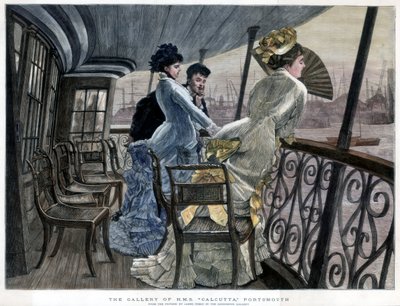 Galeria H M S Calcutta, Portsmouth, ok. 1850-1900. autorstwa James Jacques Joseph Tissot