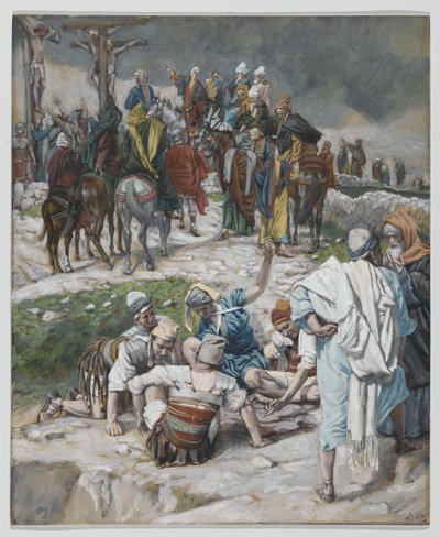 Szaty podzielone przez losy odlewane, ilustracja z Życia naszego Pana Jezusa Chrystusa, 1886-94 (wc nad grafitem na papierze) autorstwa James Jacques Joseph Tissot