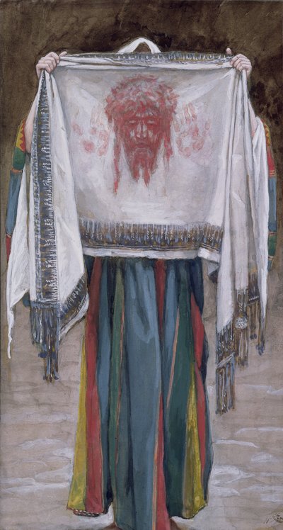 Święte Oblicze, ilustracja do Życia Chrystusa, ok. 1884-96 (toaleta i gwasz na tekturze) autorstwa James Jacques Joseph Tissot