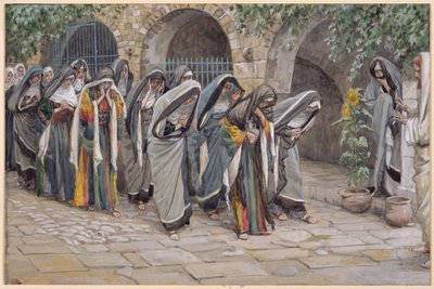 Święte niewiasty, ilustracja do Życia Chrystusa, ok. 1886-94 (toaleta i gwasz na tekturze) autorstwa James Jacques Joseph Tissot