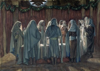 Pascha żydowska, ilustracja do Życia Chrystusa, ok. 1884-96 (toaleta i gwasz na tekturze) autorstwa James Jacques Joseph Tissot