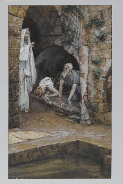 Człowiek z kalectwem, ilustracja z Życia naszego Pana Jezusa Chrystusa (wc nad grafitem na papierze) autorstwa James Jacques Joseph Tissot