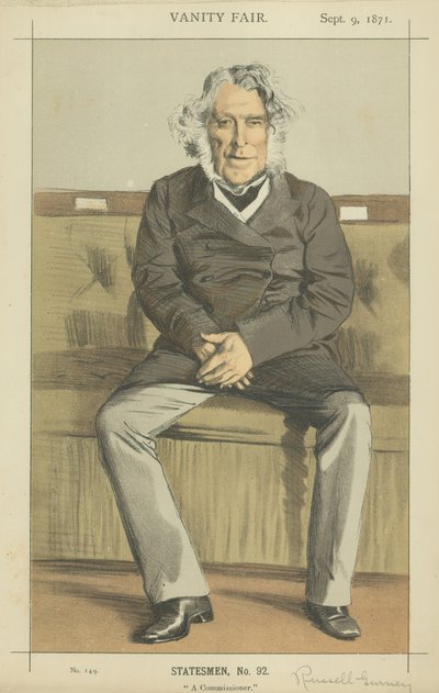 Prawy Hon Russell Gurney (kolor lito) autorstwa James Jacques Joseph Tissot