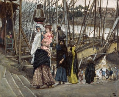 Pobyt, Egipt, ilustracja do Życia Chrystusa, ok. 1886-94 (toaleta i gwasz na tekturze) autorstwa James Jacques Joseph Tissot