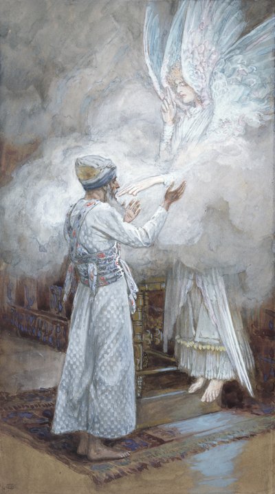Wizja Zachariasza, ilustracja do Życia Chrystusa, ok. 1886-94 (toaleta i gwasz na tekturze) autorstwa James Jacques Joseph Tissot