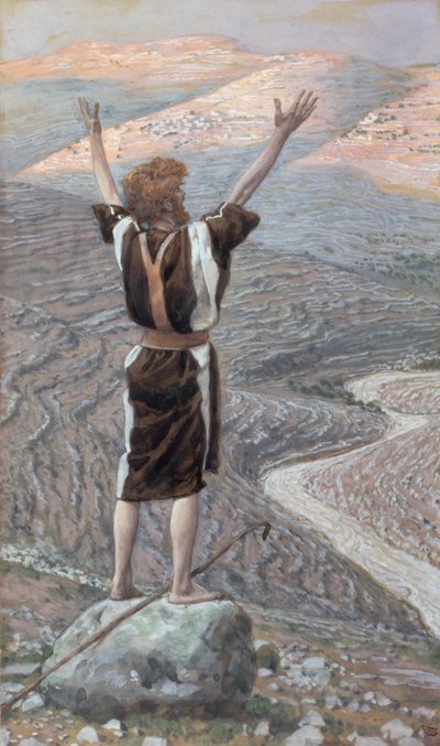 Głos na pustyni, ilustracja do Życia Chrystusa, ok. 1886-96 (gwasz na tekturze) autorstwa James Jacques Joseph Tissot