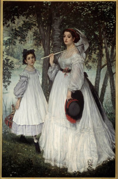 Dwie siostry lub „” portrety w parku” Obraz Jacquesa Josepha (Jacques-Joseph) Tissot dit James Tissot (1836-1902) autorstwa James Jacques Joseph Tissot