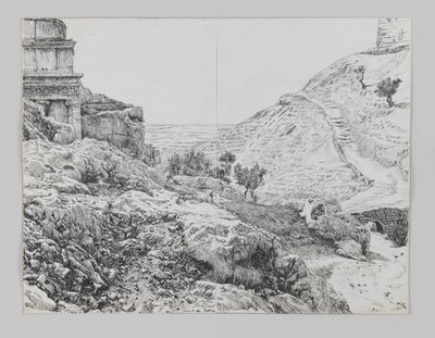 Grób Absaloma, Dolina Jehoszafata, ilustracja z Życia naszego Pana Jezusa Chrystusa autorstwa James Jacques Joseph Tissot
