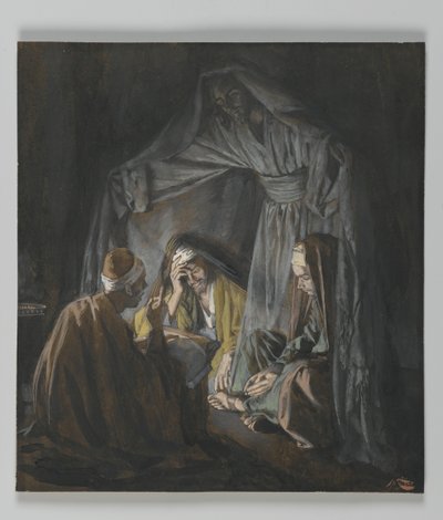 Dwóch lub trzech zebranych w moje imię, ilustracja z Życia naszego Pana Jezusa Chrystusa (wc nad grafitem na papierze) autorstwa James Jacques Joseph Tissot