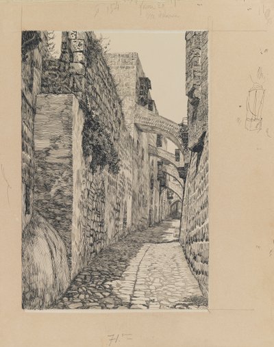 Via Dolorosa, Jerozolima, ilustracja z Życia naszego Pana Jezusa Chrystusa (tusz i grafit na tekturze) autorstwa James Jacques Joseph Tissot