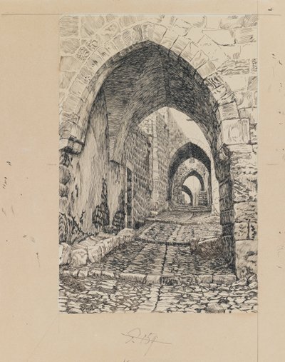 Via Dolorosa, Jerozolima, ilustracja z Życia naszego Pana Jezusa Chrystusa (tusz i grafit na papierze) autorstwa James Jacques Joseph Tissot