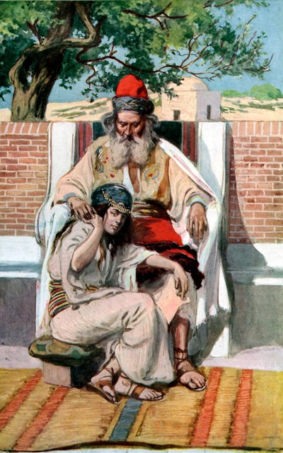 David i Abishag autorstwa J James Tissot - Biblia autorstwa James Jacques Joseph after Tissot