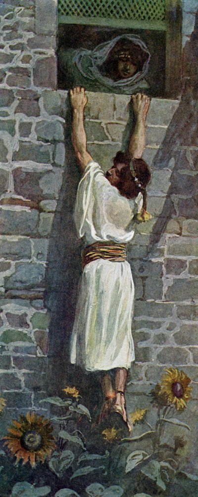 David ucieka – J James Tissot - Biblia autorstwa James Jacques Joseph after Tissot
