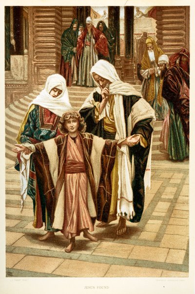 Jezus odnaleziony, Święty Łukasz - Rozdział 2 - Biblia autorstwa James Jacques Joseph after Tissot