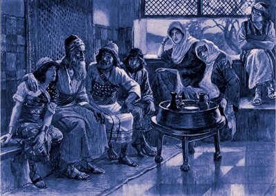Job i jego rodzina – J James Tissot - Biblia autorstwa James Jacques Joseph after Tissot