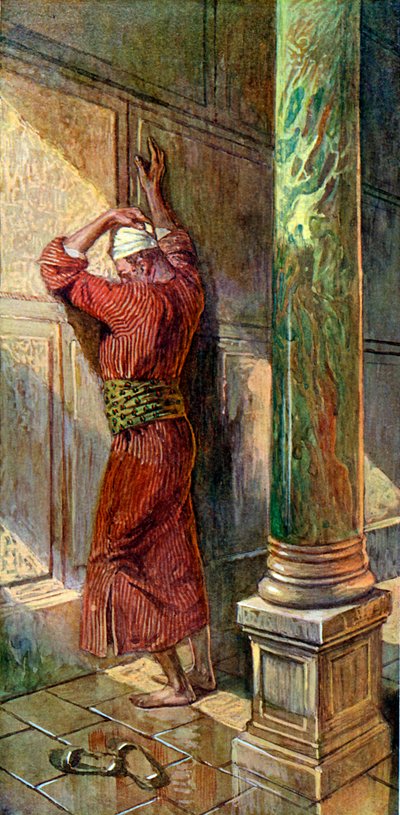 Modlitwa w świątyni J James Tissot - Biblia autorstwa James Jacques Joseph after Tissot