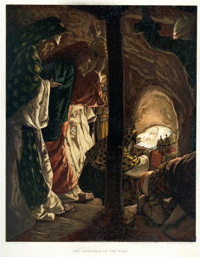 Adoracja Trzech Króli, św Łukasz, Biblia autorstwa James Jacques Joseph after Tissot