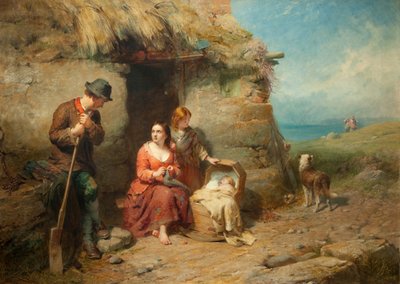 Na zewnątrz irlandzkiej chaty autorstwa James John Hill