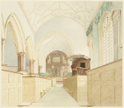 Wnętrze kościoła St Mary-le-Port autorstwa James Johnson