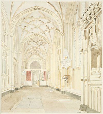 North Aisle of St Mary Redcliffe, patrząc na zachód autorstwa James Johnson