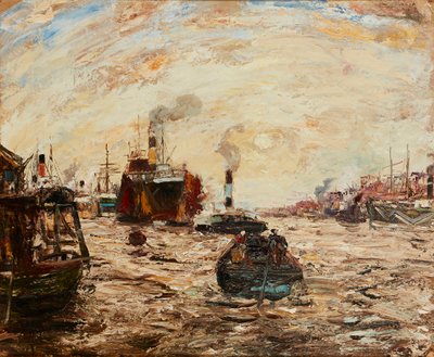 Western Sun, River Clyde (olej na pokładzie) autorstwa James Kay