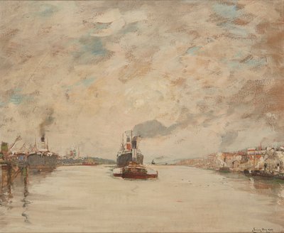 Westering Sun, River Clyde (olej na pokładzie) autorstwa James Kay