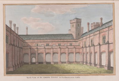 Zamek Herstmonceux, East Sussex: widok na północ od Green Court autorstwa James Lambert  of Lewes