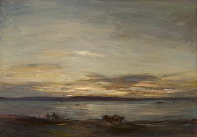 Złoty zachód słońca, Fairlie (olej na płótnie) autorstwa James Lawton Wingate