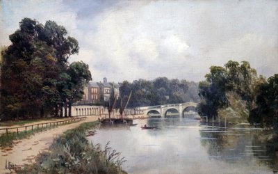 Cholmondeley Walk, patrząc w kierunku mostu Richmond autorstwa James Lewis