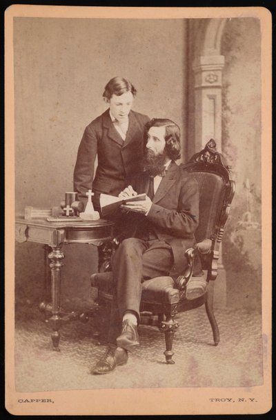 Portret Samuela Edwarda Warrena 1831-1909 ze studentem, przed 1877. autorstwa James M Capper