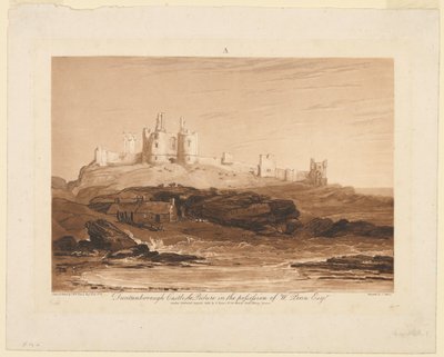 Zamek Dunstanburgh, z „Liber Studiorum”, część III autorstwa James Mallord William Turner