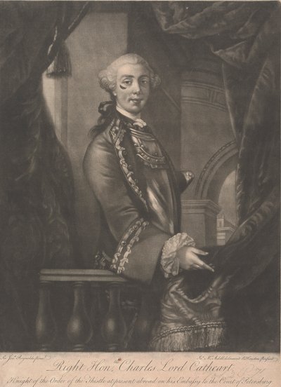 Generał porucznik Charles Schaw Cathart, 9.hrabia Cathcart autorstwa James McArdell