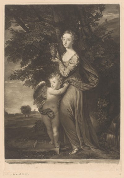 Portret Frances Anne Greville i Henry Francis Greville jako Hebe i Kupidyna autorstwa James McArdell