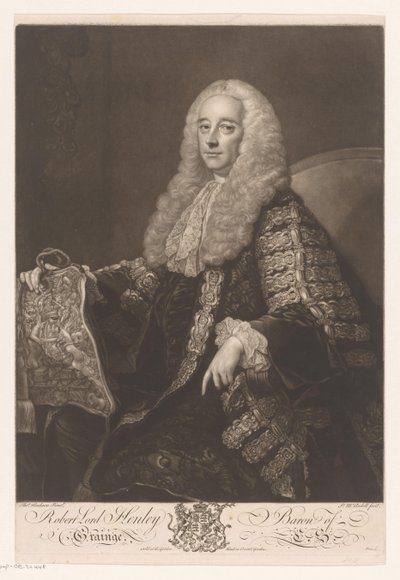 Portret vana Roberta Henleya Robert Lord Henley Baron z Grainge (tytuł na obiekcie) autorstwa James McArdell