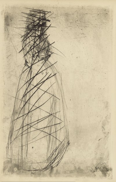 [76] Wrażenia z anulowanych płyt autorstwa Whistler - Fumette Standing. autorstwa James Abbott McNeill Whistler