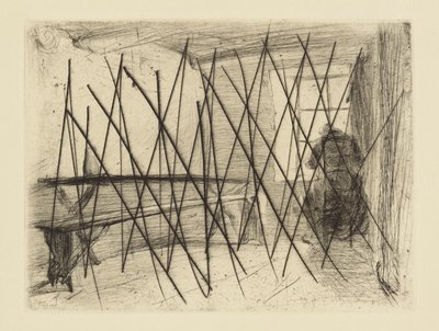 [76] Wrażenia z anulowanych płyt Whistlera - Skąpiec. autorstwa James Abbott McNeill Whistler