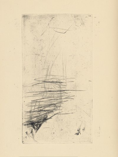 [76] Wrażenia z anulowanych tabliczek autorstwa Whistlera - [Młoda kobieta leżąca na kanapie]. autorstwa James Abbott McNeill Whistler