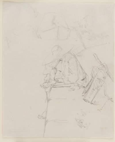 Mężczyzna siedzący na skraju ściany autorstwa James Abbott McNeill Whistler