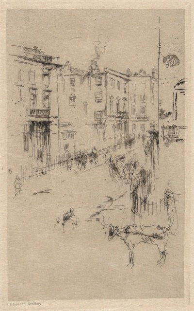 Ulica Alderneya autorstwa James Abbott McNeill Whistler